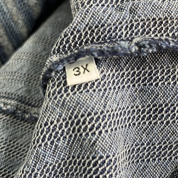 VTG Raphael Lorenzo Womens Blazer Boxy Jacket Denim Pinstriped Size 3X 90s Y2K - Picture 14 of 15